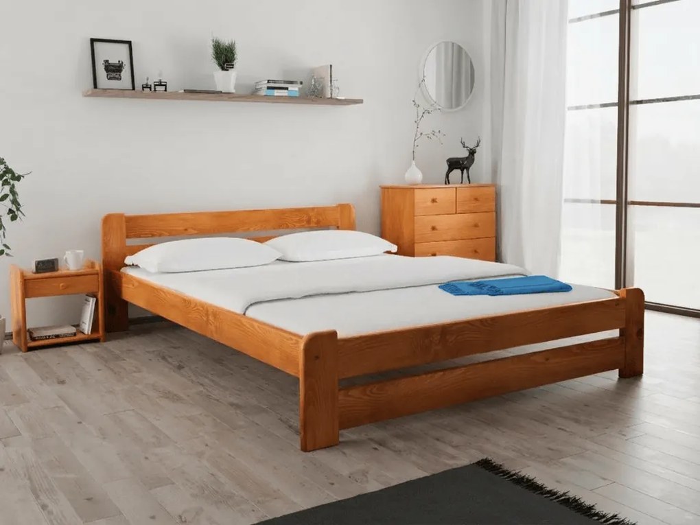 Posteľ Laura 120 x 200 cm, jelša Rošt: S latkovým roštom, Matrac: Matrac COCO MAXI 20 cm