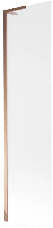Mexen Next L, 1-krídlová vaňová zástena 50 x 150 cm, 6mm sklo námraza, ružové zlato profil, 895-050-000-03-30-60