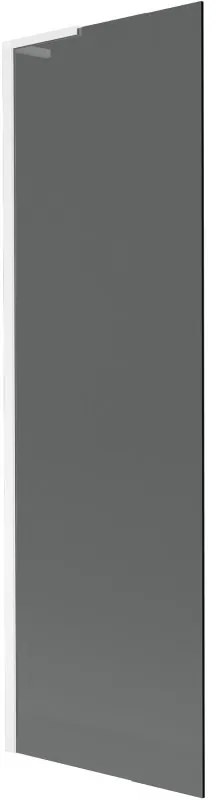 Mexen Next L, 1-krídlová vaňová zástena 60 x 150 cm, 6mm šedé sklo, biely profil, 895-060-000-03-40-20