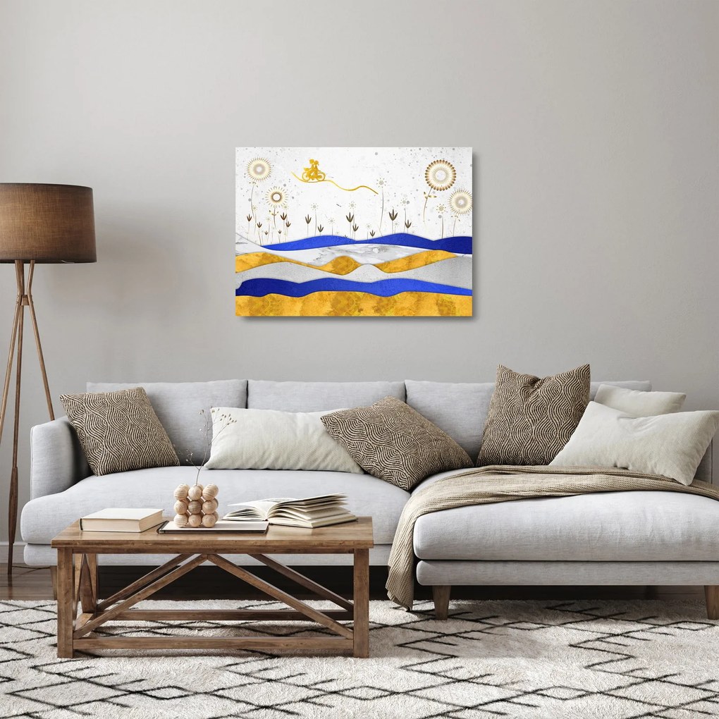 Sklenený obraz - Zlaté hory (70x50 cm)