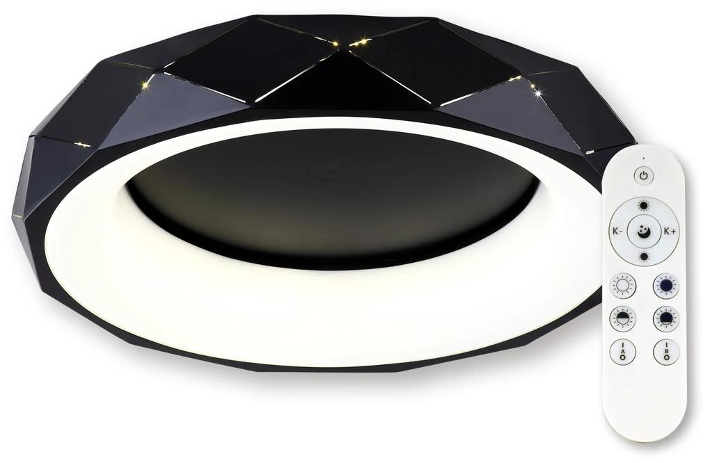 TOP-LIGHT APOLO 60C RC LED stropné svietidlo, 45 W, diaľkové ovládanie, okrúhle, čierne