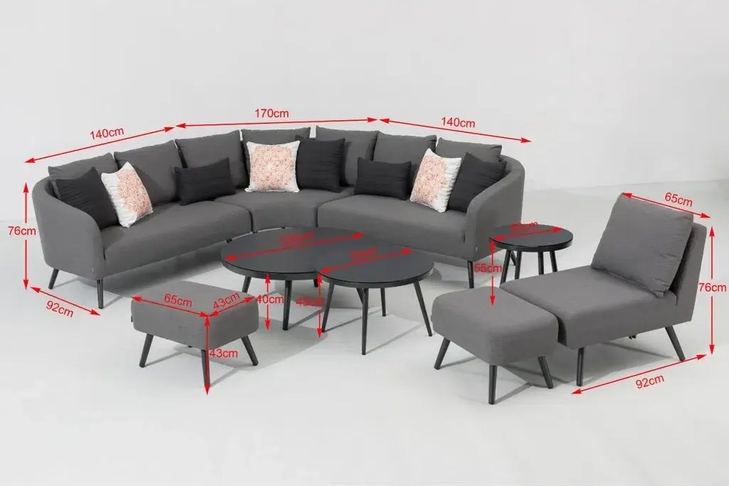 Záhradná zostava MELIA LIKA-TEX® sivá