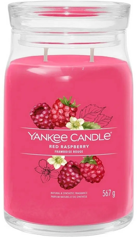 Yankee Candle Signature Red Raspberry Veľká vonnásviečka, 567 g, L