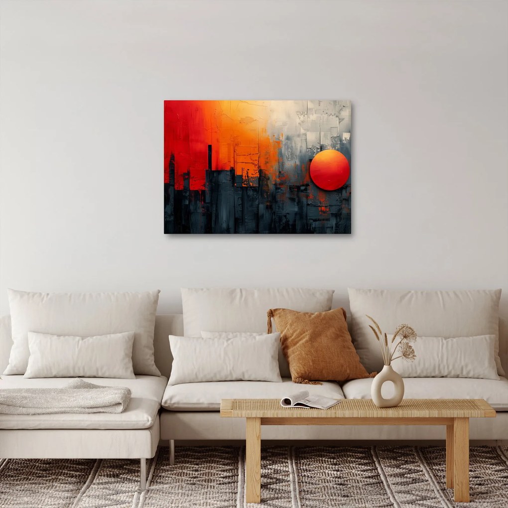 Obraz - Abstraktná maľba mesta (70x50 cm)
