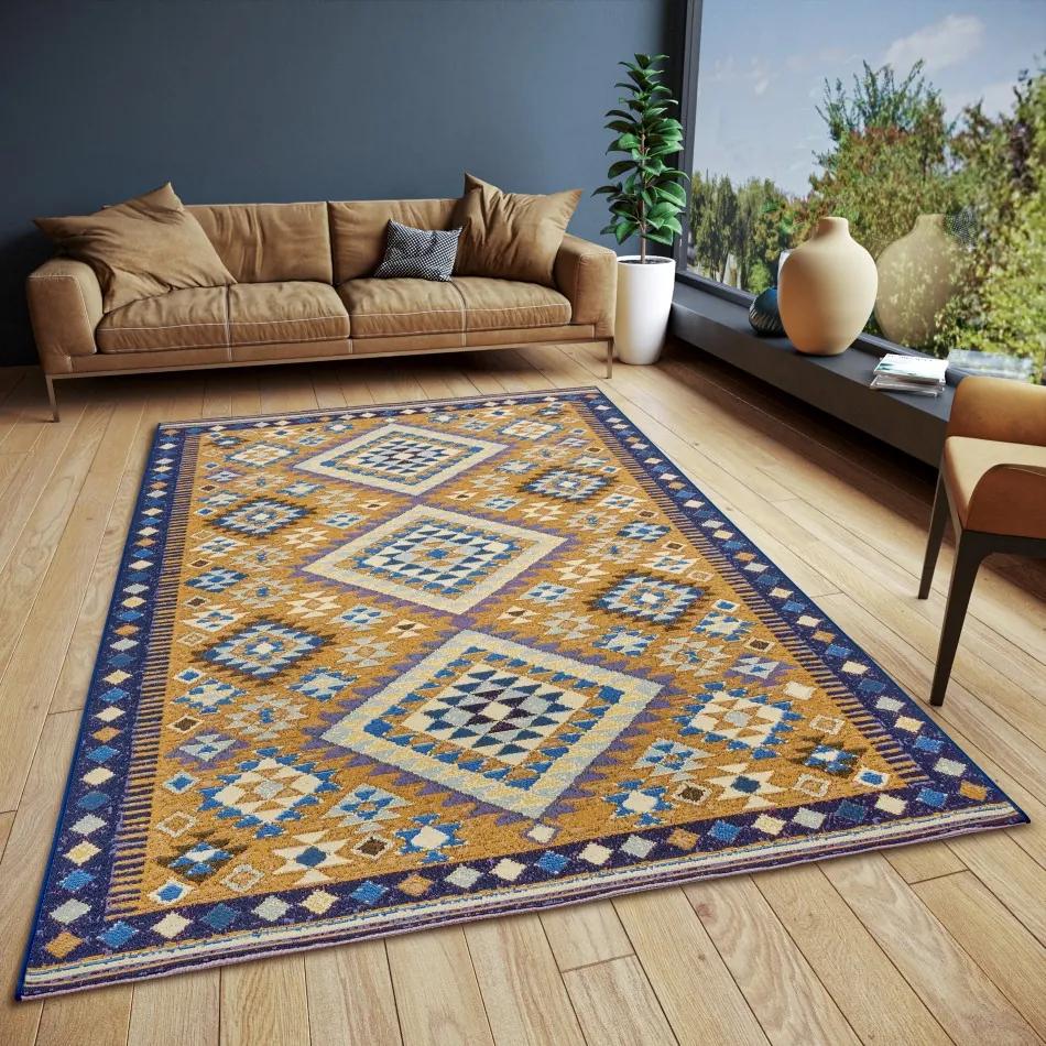 Hanse Home Collection koberce Kusový koberec Cappuccino 105874 Peso Yellow Purple - 160x235 cm