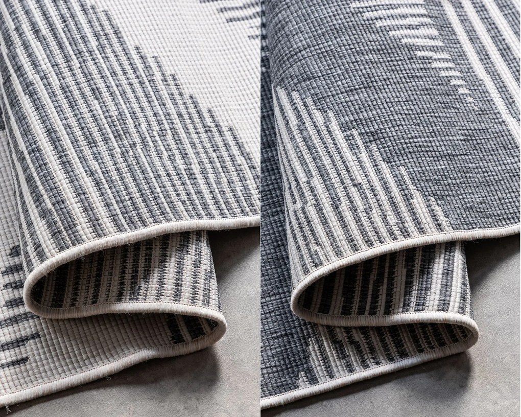 ELLE Decoration, Kusový koberec Gemini 106013 Silver z kolekcie Elle – na von aj na doma, 80x150, šedá, chodba / predsieň