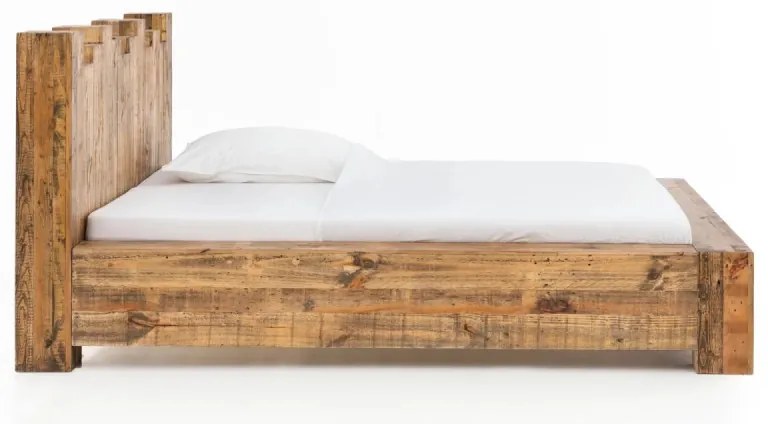 furniture-nabytek.cz - Masívna posteľ Kingsburgh z recyklovanej borovice, lakovaná, hnedá