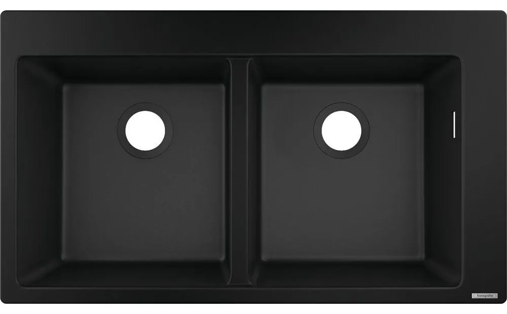 HANSGROHE S510-F770 SilicaTec granitový dvojdrez, montáž na pracovnú dosku, 880 x 510 mm, grafitová čierna, 43316170