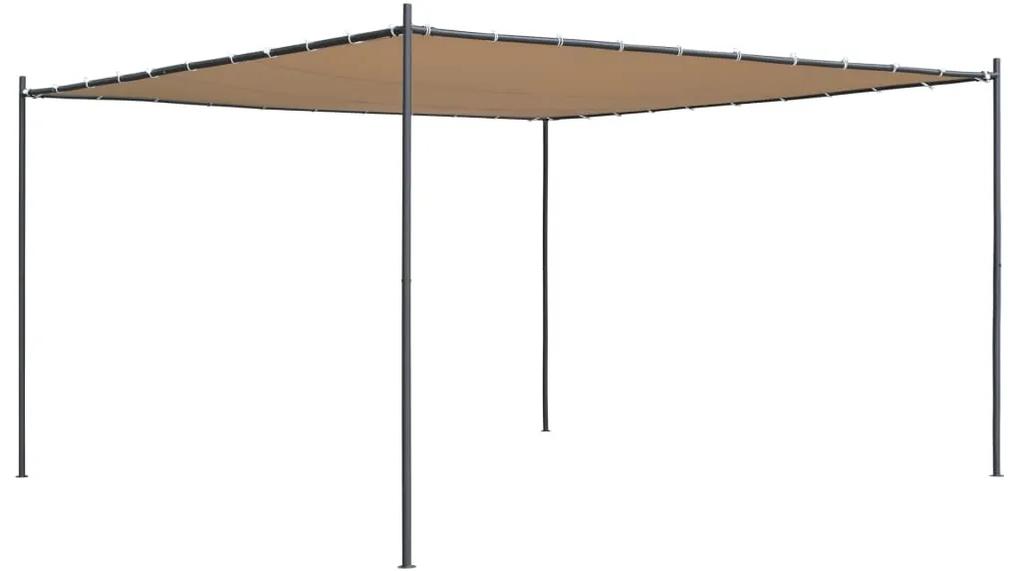 vidaXL Altánok s plochou strechou 4x4x2,4 m, béžový