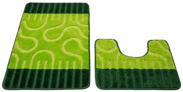 Sada kúpeľňových koberčekov RONDA svetlozelená / tmavozelená