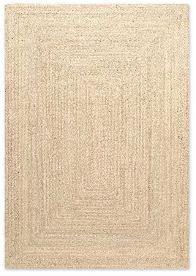 Obojstranný/ručne tkaný jutový koberec v svetlo prírodnej farbe 160x230 cm Juno – Hanse Home