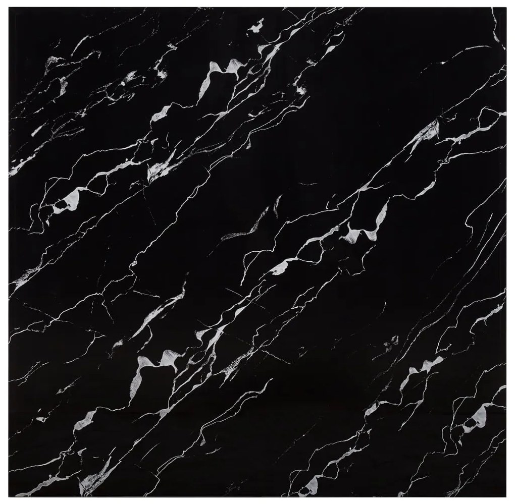 vidaXL Stolová doska, čierna 80x80 cm, sklo s mramorovou textúrou