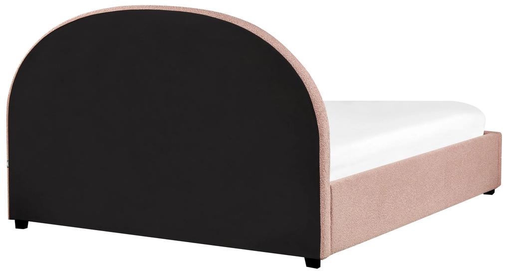 Buklé posteľ s úložným priestorom 180 x 200 cm pastelová ružová VAUCLUSE Beliani