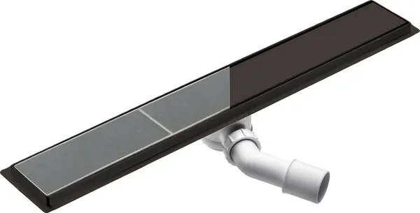 Deante Deante, nerezový lineárny odtokový žľab s otočnou mriežkou (2v1) 70cm, sifón H65, čierna, KOS_N07D
