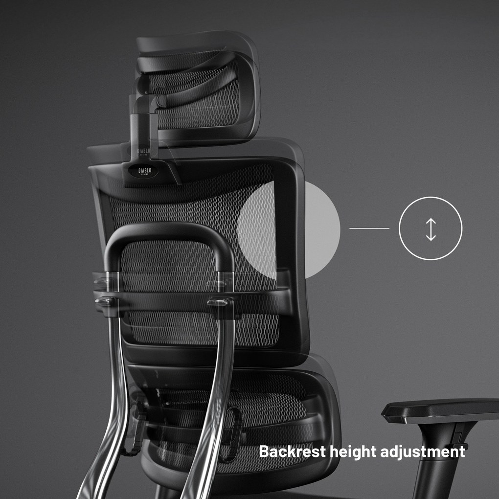 Kancelárska ergonomická stolička Diablo V-Master, čierno-šedá