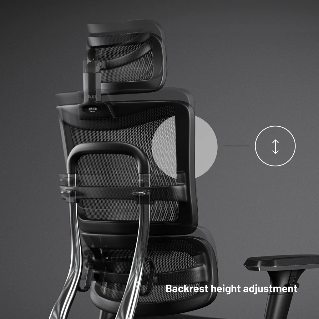 Kancelárska ergonomická stolička Diablo V-Master, čierno-šedá
