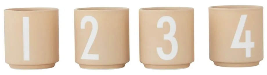 Súprava 4 hrnčekov z imitácie porcelánu Design Letters, 0,5 l