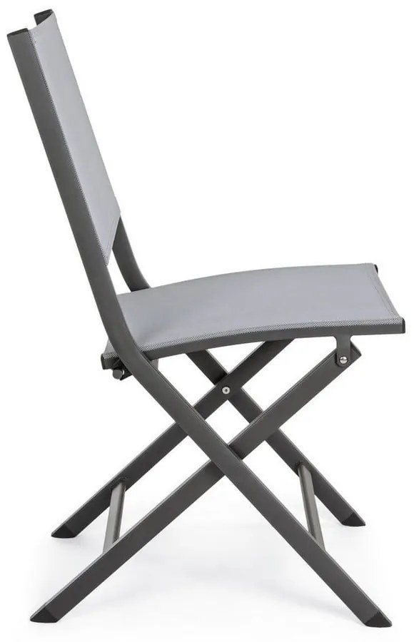 Sivá kovová záhradná stolička Elin – Bizzotto