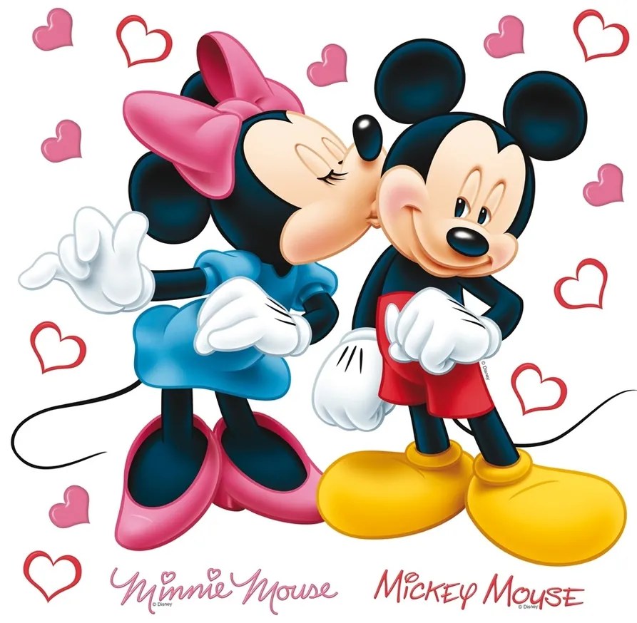 Samolepiaca dekorácia Minnie a Mickey, 30 x 30 cm