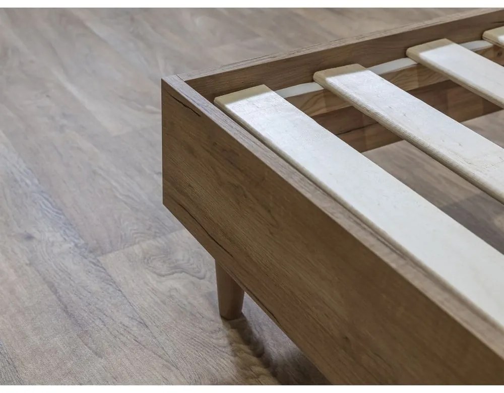 Tmavozelená/prírodná dvojlôžková posteľ s roštom 180x200 cm Oceane – Bobochic Paris