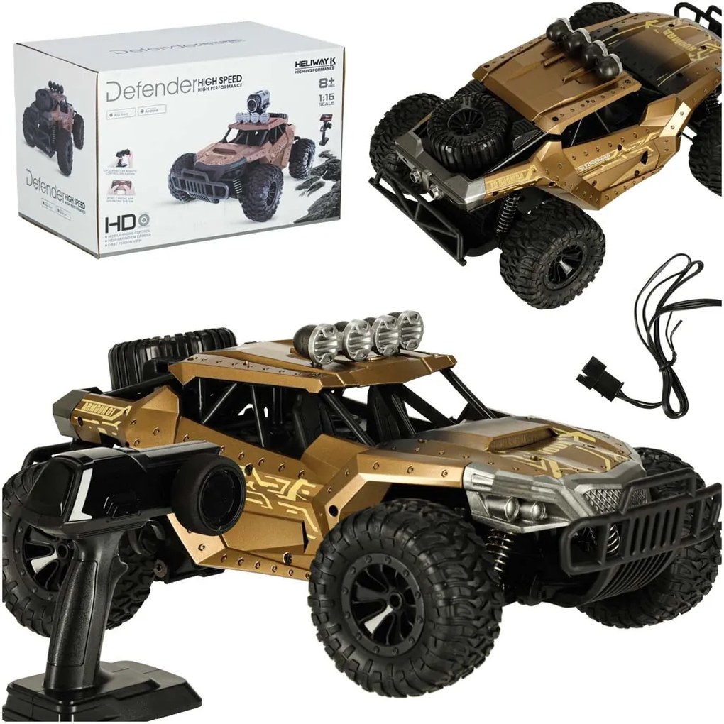 RC terénne driftové auto KIK 1:16, hnedé