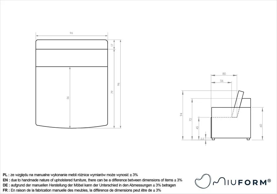 Béžový modul pohovky Lulu – Miuform