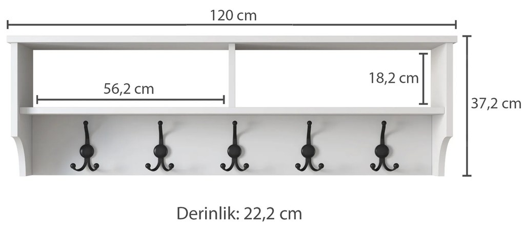 Vešiak Pixie 2460 (Biela). Akcia -20%. Vlastná spoľahlivá doprava až k Vám domov. 1072714