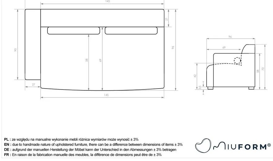 Svetlosivý modul pohovky (ľavý roh) Flex Felix – Miuform