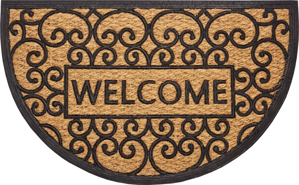 Rohožka Mix Mats Cocos 105557 - na von aj na doma, 45x75 půlkruh, hnedá, chodba / predsieň, Hanse Home