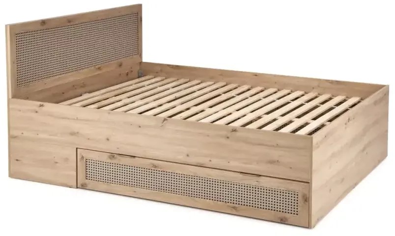 Dvoulůžková postel Borneo K 160x200 s šuplíky dub artisan/černá