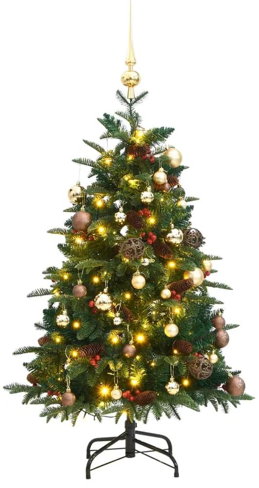 Umelý výklopný vianočný stromček 150 LED a sada gúľ 120 cm 3210453