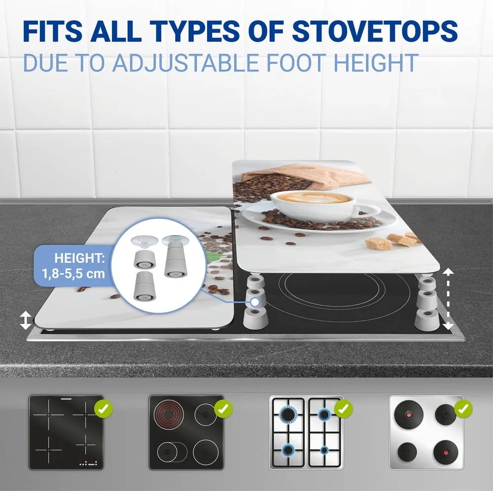 Kryty na sporák z tvrdeného skla v súprave 2 ks 52x30 cm Café Aromatica – Maximex