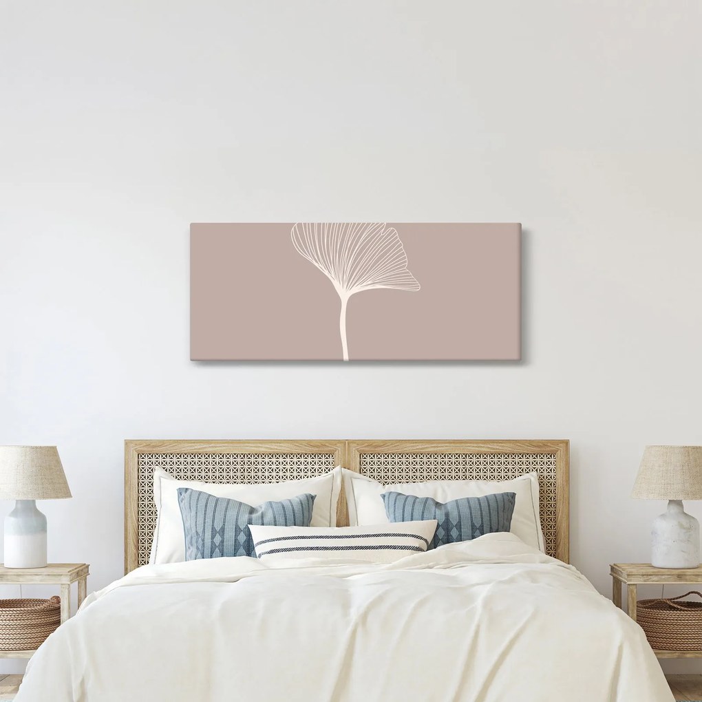 Obraz - Béžové listy N⁰5 (120x50 cm)