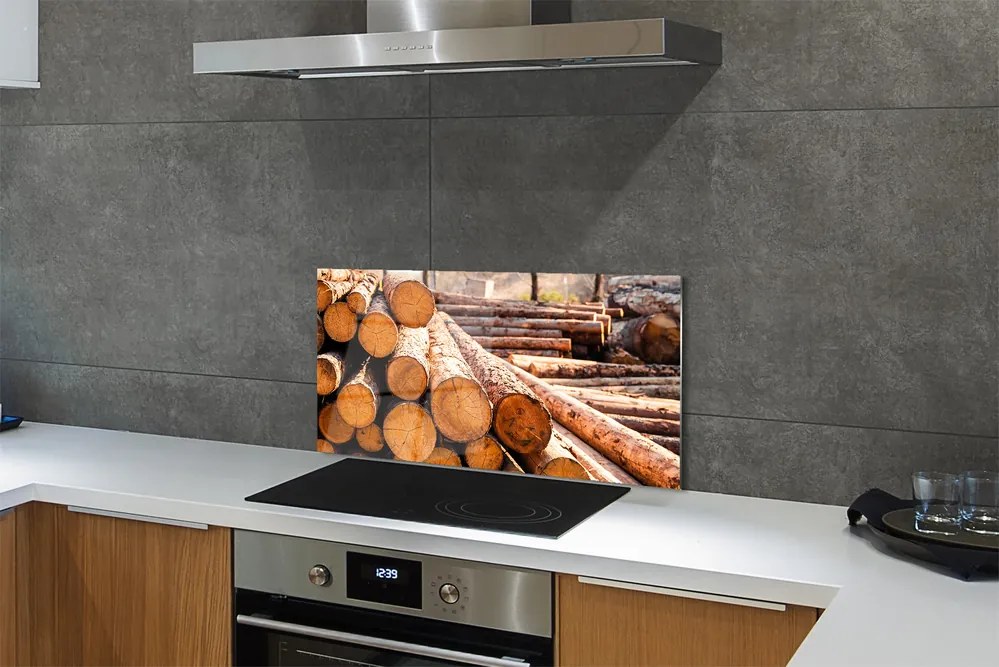 Sklenený obklad do kuchyne Drevené guličky 125x50 cm