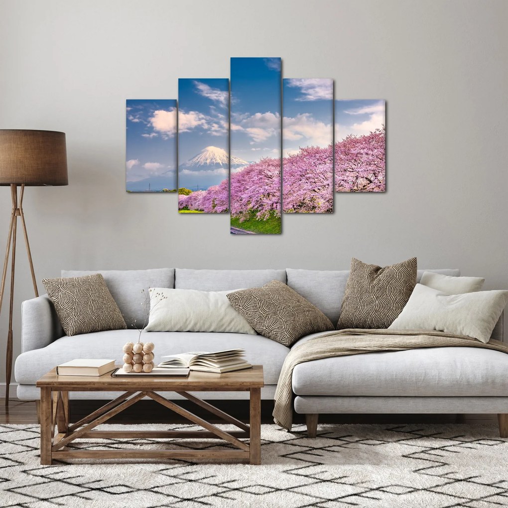 Obraz - Japonská jarná krajina (150x105 cm)