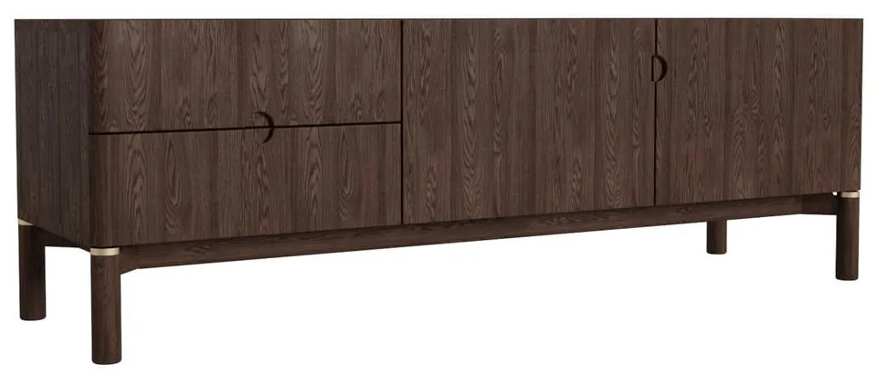 Tmavohnedý TV stolík v dekore duba 160x55 cm Arun – Unique Furniture