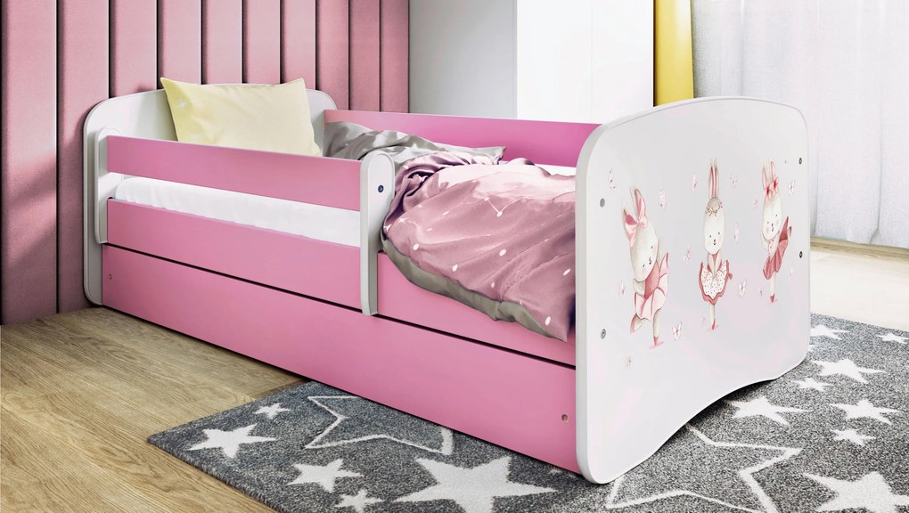 XXXLutz POSTEĽ PRE DETI A MLÁDEŽ 80/160 cm, biela, pink MID.YOU - Detské izby - 00214200022V