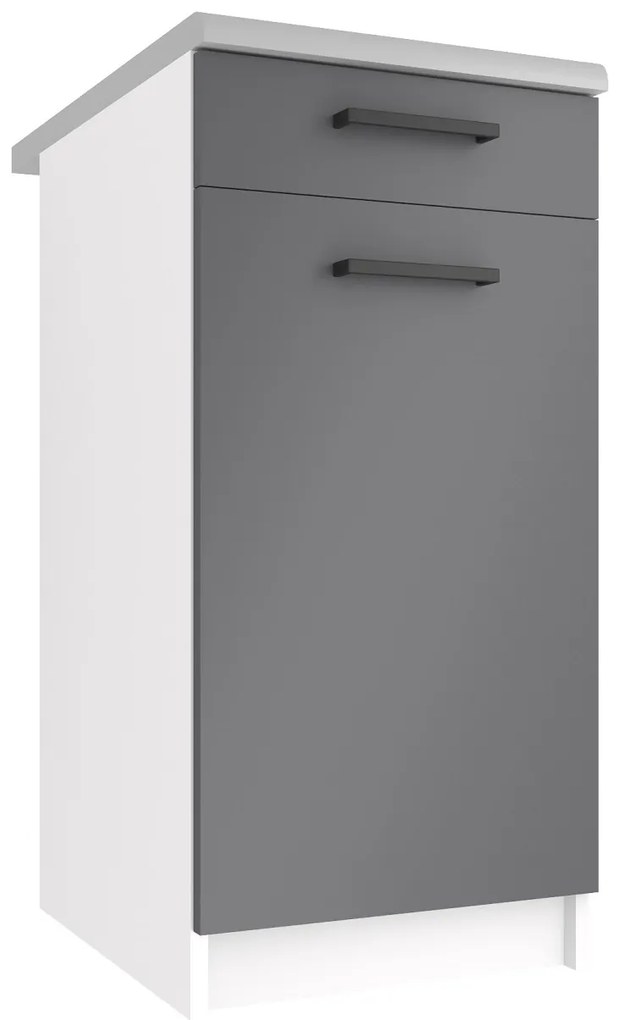 Kuchynská skrinka Belini spodná so zásuvkami 40 cm šedý mat s pracovnou doskou TOR SDSZ1-40/1/WT/SR/0/B1