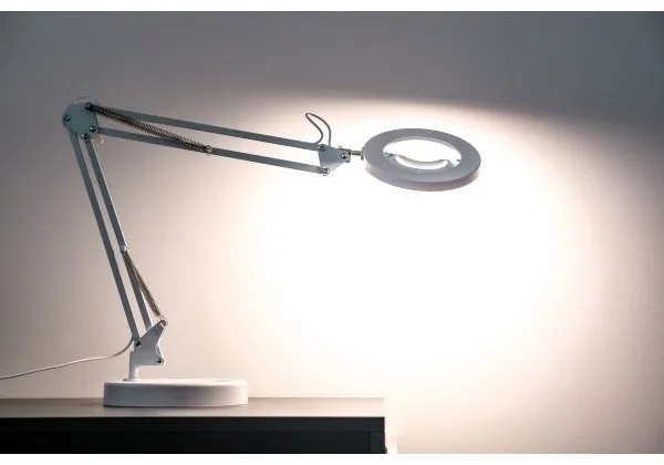 Brilagi - LED Stmievateľná stolná lampa s lupou LED/12W/5V 3000/4200/6000K biela