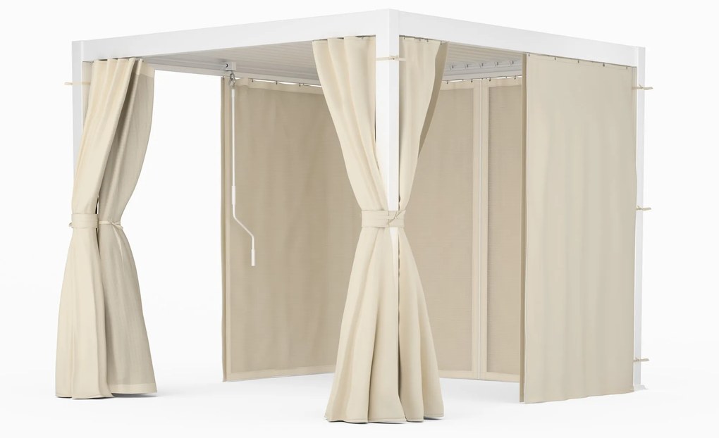 LuminaHaven Pergola 3x3 so závesmi a moskytiérou