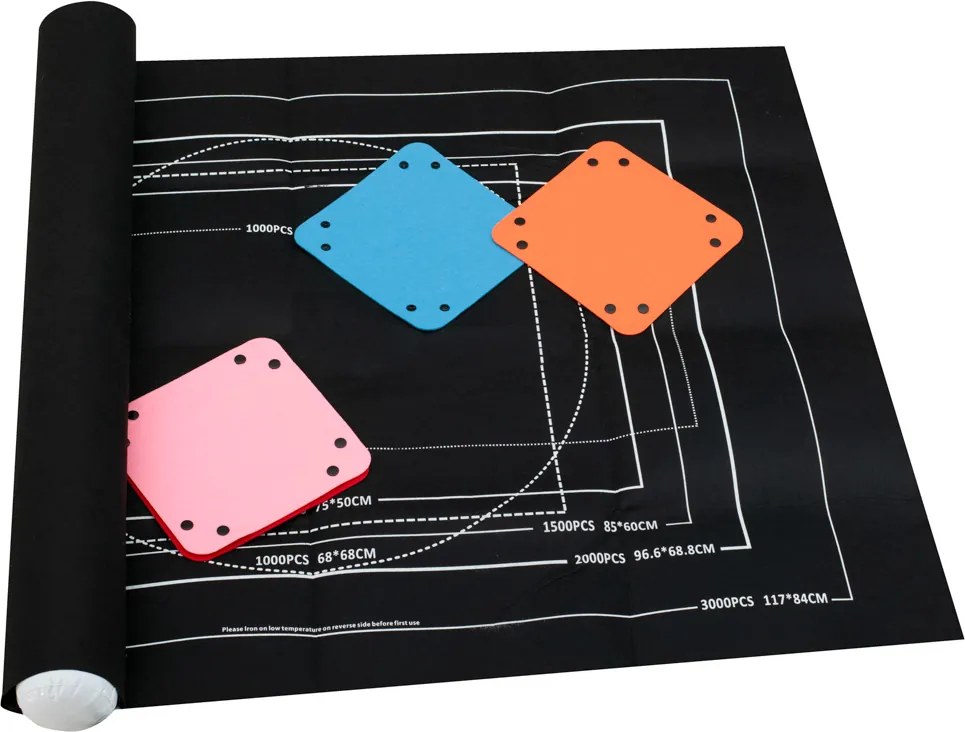 KIK Filcová podložka na puzzle 1500–3000 dielikov 140×100 cm s rúrkou, pumpou a kufríkom