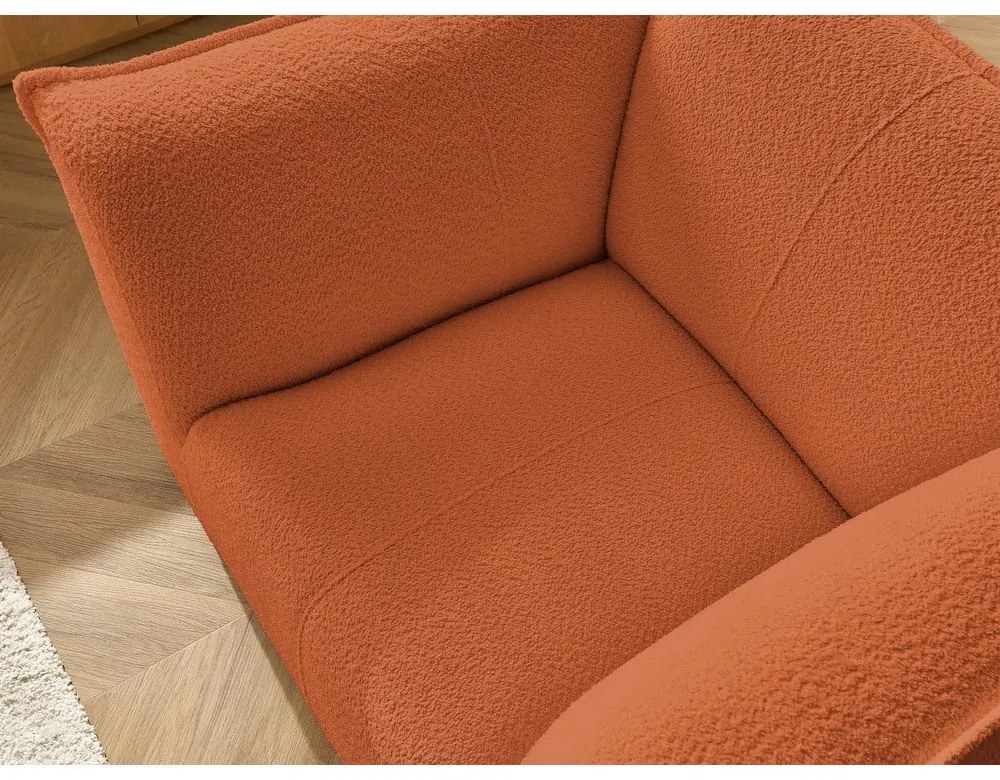 Oranžové kreslo z textílie buklé Giorgia – Bobochic Paris