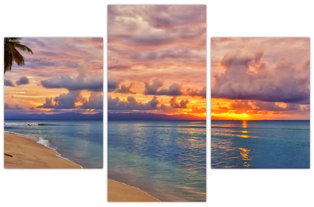 Obraz - Západ slnka na pláži (90x60 cm)