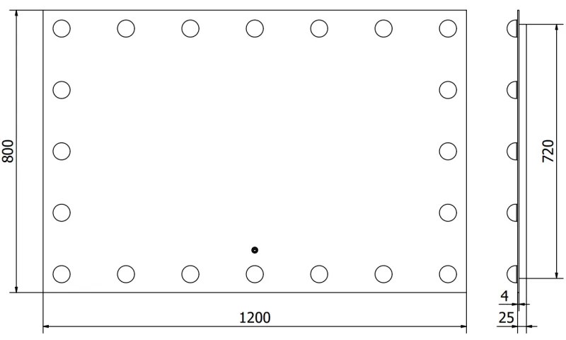 Mexen Dona, LED kúpeľňové zrkadlo s podsvietením 120 x 80 cm, 6000K, ochrana proti zahmlievaniu, 9818-120-080-611-00