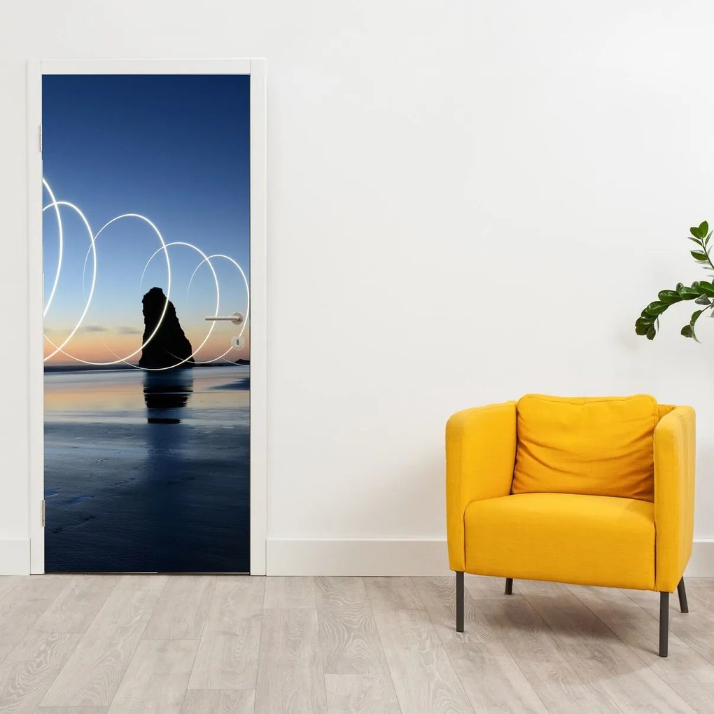 Fototapeta na dvere - Pláž pri západe (95x205cm)