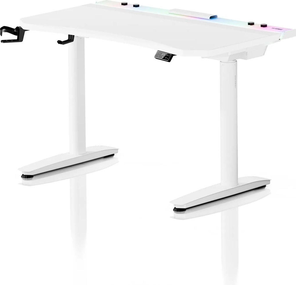 Elektrický herný stôl RGB s držiakmi, biely, 120 cm: Diablo X-Forge 1200