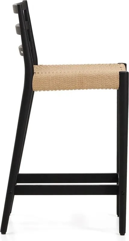 Čierna/v prírodnej farbe barová stolička z dubového dreva (výška sedadla 65 cm) Analy – Kave Home