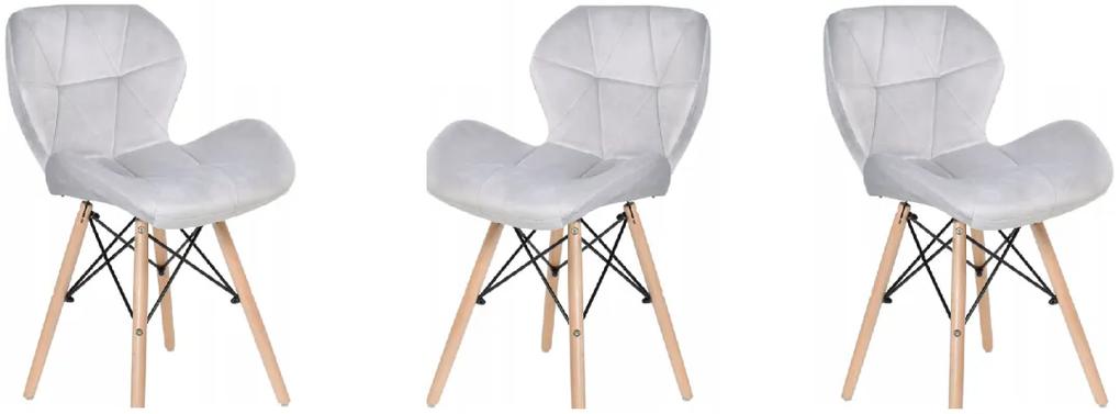 Jedálenské stoličky SKY svetlo sivé 4 ks - škandinávsky štýl