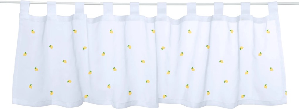 Krátka záclona s výšivkou