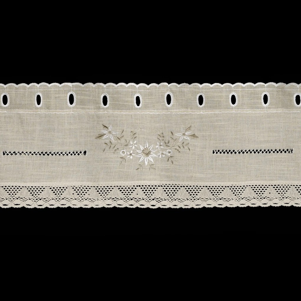 KRÁTKA ZÁCLONA NA KRÚŽKOCH VERONICA 150X30 CM BÉŽOVÁ